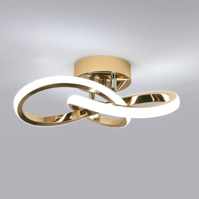 Pheashine Gold LED Ceiling Light, 22W 6500K Cool White, 25cm Modern Flush Mount - image 1