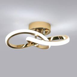 Pheashine Gold LED Ceiling Light, 22W 6500K Cool White, 25cm Modern Flush Mount