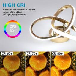 Pheashine Gold LED Ceiling Light, 22W 6500K Cool White, 25cm Modern Flush Mount - thumbnail 6