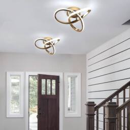 Pheashine Gold LED Ceiling Light, 22W 6500K Cool White, 25cm Modern Flush Mount - thumbnail 9