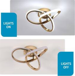 Pheashine Gold LED Ceiling Light, 22W 6500K Cool White, 25cm Modern Flush Mount - thumbnail 7