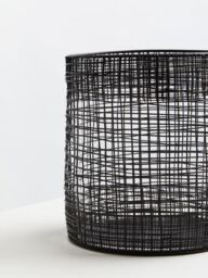 Orsina Cylindrical Black Lantern, Iron Wireframe Black Candle Holder, Indoor & Outdoor Decor with Glass Shade - thumbnail 5