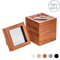 "Nicola Spring 3D Box Photo Frames - 4 x 4"" - Pack of 5 in Dark Brown" - thumbnail 1
