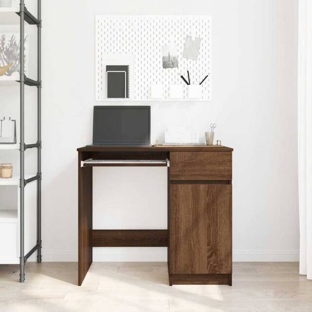 Berkfield Home Durable Desk Brown Oak 86x49x76 cm Engineered Wood - Size: 86 x 49 x 76 cm - image 1
