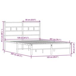Berkfield Home Elegant Bed Frame without Mattress Sonoma Oak 120x200 cm Engineer in Brown - Size: Small Double - thumbnail 9