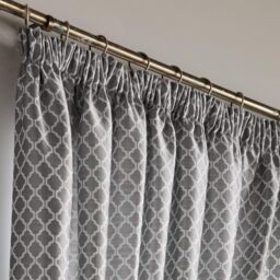 Luxury Living Modern Geometric Two-Tone Jacquard Lined Pencil Pleat Taped Curtains in Grey - Size: 168 cm width x 183 cm drop - thumbnail 2