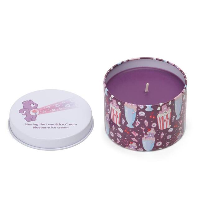 Care Bears Blueberry Ice Cream Scented Share Bear Printed Tin Candle in Purple - Size: Small - image 1