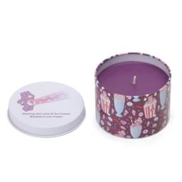 Care Bears Blueberry Ice Cream Scented Share Bear Printed Tin Candle in Purple - Size: Small