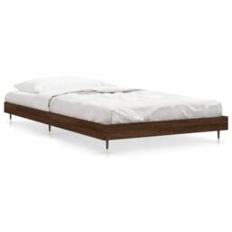 Berkfield Home Bed Frame Brown Oak 100x200 cm Engineered Wood - thumbnail 1