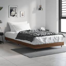 Berkfield Home Bed Frame Brown Oak 100x200 cm Engineered Wood - thumbnail 3