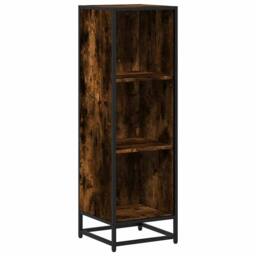 Berkfield Home Book Cabinet Smoked Oak 33.5x33x107.5 cm Engineered Wood in Brown - thumbnail 1