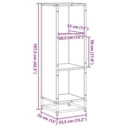 Berkfield Home Book Cabinet Smoked Oak 33.5x33x107.5 cm Engineered Wood in Brown - thumbnail 9