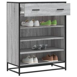 Berkfield Home Shoe Cabinet Grey Sonoma 75x38x97.5 cm Engineered Wood & Metal