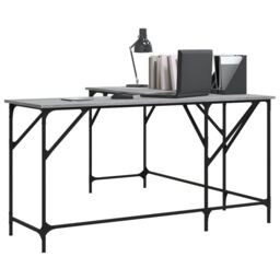 Berkfield Home Desk Grey Sonoma 149x149x75 cm Engineered Wood - Size: 149 x 149 x 75 cm - thumbnail 3