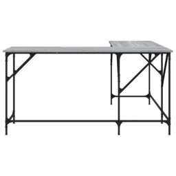 Berkfield Home Desk Grey Sonoma 149x149x75 cm Engineered Wood - Size: 149 x 149 x 75 cm - thumbnail 4