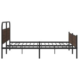Berkfield Home Metal Bed Frame without Mattress Brown Oak 180x200 cm Super King - thumbnail 6