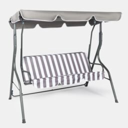 OHS Garden Swing Chair Outdoor Hanging Seat 3 Seater Bench Sun Shade in Grey - thumbnail 7