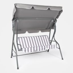 OHS Garden Swing Chair Outdoor Hanging Seat 3 Seater Bench Sun Shade in Grey - thumbnail 4