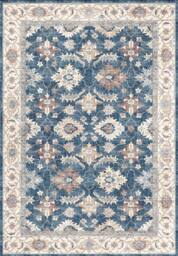 THE RUGS Jurdar Vintage Washable Rug - Ultra Soft Polyamide Non Slip Design in Blue - Size: 60 cm x 180 cm - thumbnail 1