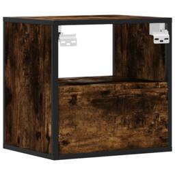 Berkfield Home Wall-mounted Bedside Cabinets 2 pcs Smoked Oak 40x31x39.5 cm in Brown - thumbnail 8