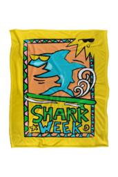 Warner Brothers Shark Week Television Series 152x127 cm Rad Surfing Shark Soft Blanket - thumbnail 1