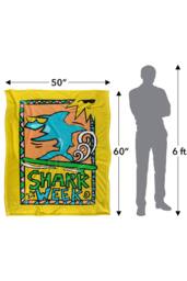 Warner Brothers Shark Week Television Series 152x127 cm Rad Surfing Shark Soft Blanket - thumbnail 5