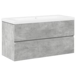 Berkfield Home 2 Piece Bathroom Furniture Set Concrete Grey Engineered Wood - thumbnail 1