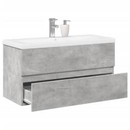 Berkfield Home 2 Piece Bathroom Furniture Set Concrete Grey Engineered Wood - thumbnail 2