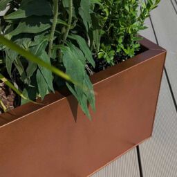 Woven Wood 120cm Zinc Galvanised Copper Trough Planter - thumbnail 8