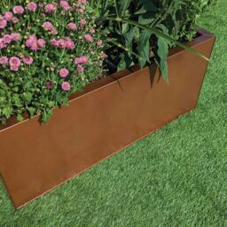 Woven Wood 120cm Zinc Galvanised Copper Trough Planter - thumbnail 7