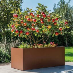 Woven Wood 120cm Zinc Galvanised Copper Trough Planter - thumbnail 1