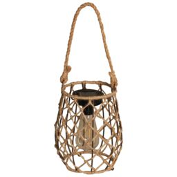 mysmartbuy Solar Powered Sardengna Natural Rope Lantern - Weatherproof Freestanding or Hanging Outdoor Garden LED Lamp Light - H21 x 17.5cm - thumbnail 5