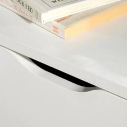 Home Source 2 Drawer Bedside Scandi Legs Home Bedroom Nightstand Lamp Side Table in White - thumbnail 5
