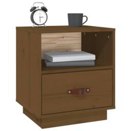 Berkfield Home Bedside Cabinet Honey Brown 40x34x45 cm Solid Wood Pine - Size: 40 x 34 x 45 cm - thumbnail 4