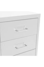 Living and Home Movable Vertical File Cabinet with 4 Drawers in White - thumbnail 4
