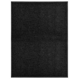 Berkfield Home Pliable Doormat Washable Black 90x120 cm - thumbnail 2