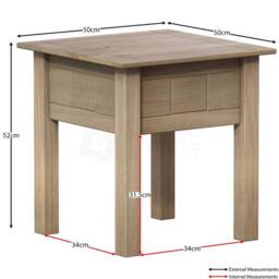 FORGEVIO Solid Pine Side Table Lamp Plant Stand, Wooden Furniture for Hallway in Brown - thumbnail 2