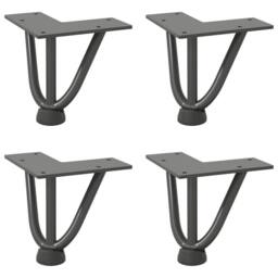 Berkfield Home Hairpin Table Legs 4 pcs Anthracite 10 cm Solid Steel in Charcoal