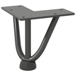 Berkfield Home Hairpin Table Legs 4 pcs Anthracite 10 cm Solid Steel in Charcoal - thumbnail 4