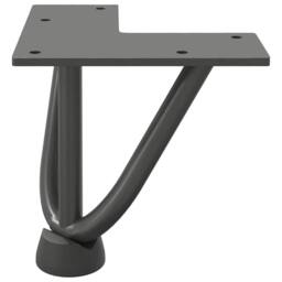 Berkfield Home Hairpin Table Legs 4 pcs Anthracite 10 cm Solid Steel in Charcoal - thumbnail 5