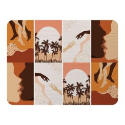 Benjamin Tate Design abstract & floral collages, landscape scenes Designer Blanket in Natural - Size: 120 cm x 150 cm - thumbnail 1