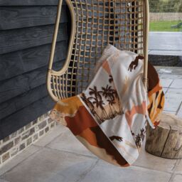 Benjamin Tate Design abstract & floral collages, landscape scenes Designer Blanket in Natural - Size: 120 cm x 150 cm - thumbnail 3