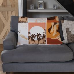 Benjamin Tate Design abstract & floral collages, landscape scenes Designer Blanket in Natural - Size: 120 cm x 150 cm - thumbnail 2