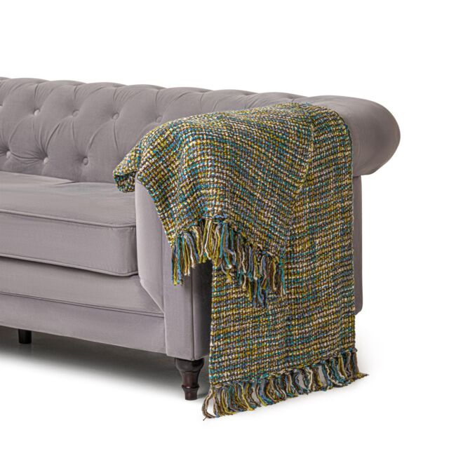 Luxury Living 100% Acrylic Throw - 180cm x 115cm - Blue/Green - Size: 180 cm x 115 cm - image 1
