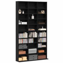 Berkfield Home Elegant CD Cabinet Black oak Engineered wood 101 x 23 x 177.5 cm