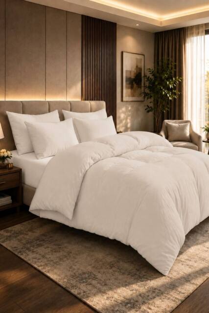 Grace 100% Egyptian Cotton Duvet Cover Set 400 TC with Zipper Closure in Taupe - Size: Double - image 1
