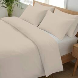 Grace 100% Egyptian Cotton Duvet Cover Set 400 TC with Zipper Closure in Taupe - Size: Double - thumbnail 8
