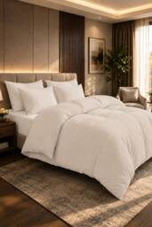 Grace 100% Egyptian Cotton Duvet Cover Set 400 TC with Zipper Closure in Taupe - Size: Double - thumbnail 1