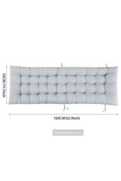 H&O Direct 160cm L x 50cm W Replacement Seat Cushion for Garden Lounger Chair in Grey - Size: 160 cm L x 50 cm W - thumbnail 3