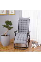 H&O Direct 160cm L x 50cm W Replacement Seat Cushion for Garden Lounger Chair in Grey - Size: 160 cm L x 50 cm W - thumbnail 2